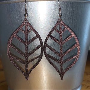 Faux Leather Drop Earrings